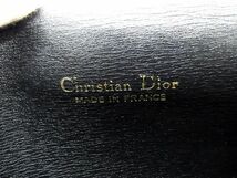 1円 ChristianDior クリスチャンディオール ヴィンテージ レザー チェーン ショルダーバッグ 肩掛け レディース ネイビー系 AV5575_画像6
