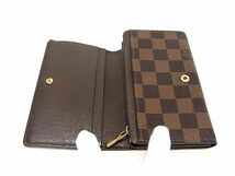 1円 ■美品■ LOUIS VUITTON ルイヴィトン N61736 ダミエ ポルトフォイユ トレゾール 二つ折り 財布 ウォレット ブラウン系 BG7763_画像3