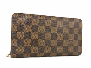 1円 ■美品■ LOUIS VUITTON ルイヴィトン N61728 ダミエ ポルトモネジップ ラウンドファスナー 長財布 ウォレット ブラウン系 BG7757