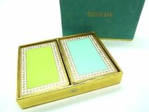 ■美品■ TIFFANY＆Co ティファニー トランプ カードゲーム テーブルゲーム 2個セット ブルー系×グリーン系 DD8755_画像1