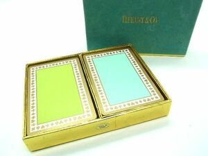 ■美品■ TIFFANY＆Co ティファニー トランプ カードゲーム テーブルゲーム 2個セット ブルー系×グリーン系 DD8755