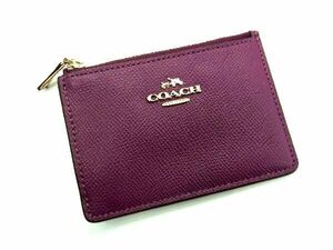 ■美品■ COACH コーチ レザー コインケース 小銭入れ パスケース 定期入れ レディース パープル系 DE1091