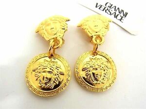 1円 ■新品■未使用■ GIANNI VERSACE　ジャンニ ヴェルサーチ メデューサ クリップ式 イヤリング アクセサリー ゴールド系 FA0132