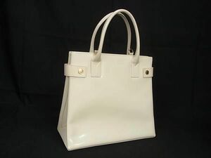 1円 ■美品■ GUCCI グッチ 000 1118 0503 パテントレザー ハンドバッグ トートバッグ レディース ホワイト系 AV6558