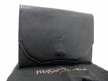 1円 ■極美品■ YVESSAINTLAURENT イヴサンローラン ヴィンテージ レザー クラッチバッグ セカンドバッグ レディース ブラック系 AV6418_画像1