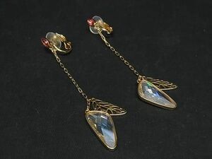 1円 ■美品■ DANIEL SWAROVSKI ダニエルスワロフスキー クリップ式 イヤリング アクセサリー レディース ゴールド系 AV6783