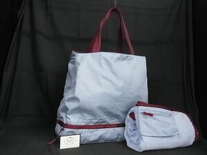 1円 ■美品■ PRADA プラダ B10203 テスートナイロン タオルケット付き トートバッグ ハンドバッグ ショルダー ライトブルー系 BG7718