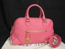 1円 MARC JACOBS マークジェイコブス レザー 2WAY ハンドバッグ ショルダー クロスボディ ミニボストン レディース ピンク系 AV7170_画像1