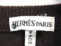 1円 ■美品■ HERMES エルメス ノースリーブ ニット トップス 洋服 レディース ブラウン系 AY0078_画像3