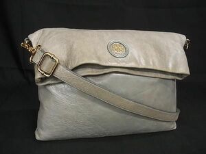 1円 TORY BURCH トリーバーチ レザー クロスボディ 2WAY ショルダーバッグ クラッチバッグ 斜め掛けかばん グレー系 CE0451