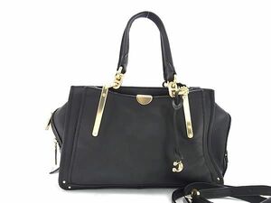 1円 ■美品■ COACH コーチ 30947 レザー 2WAY クロスボディ ハンドバッグ ショルダーバッグ 斜め掛け レディース ブラック系 CE0124