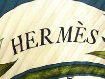 1円 HERMES エルメス Parmi les Fleurs Je Compte les Heures 【花の中で過ごす時間】カレプリセ シルク スカーフ グリーン系 BE8496_画像5