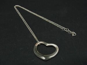 1円 ■美品■ TIFFANY＆Co ティファニー エルサペレッティ オープンハート SV925 ネックレス ペンダント アクセサリー シルバー系 AS9292