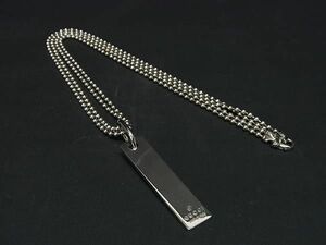 1円 ■美品■ GUCCI グッチ SV925 プレート ボールチェーン ネックレス ペンダント アクセサリー シルバー系 AX2546