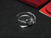 1円 ■極美品■ Baccarat バカラ クリスタルガラス リング 指輪 アクセサリー 約11号 メンズ レディース クリア系 AV5692_画像1