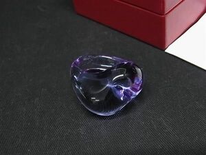 1円 ■新品同様■ Baccarat バカラ ガレット クリスタルガラス リング 指輪 アクセサリー 約9号 クリアパープル系 AV5673