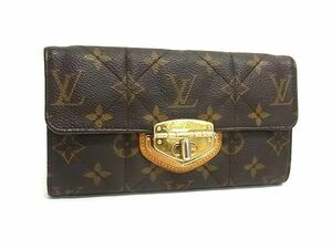 1円 ■美品■ LOUIS VUITTON ルイヴィトン M66556 モノグラムエトワール ポルトフォイユ サラ 二つ折り 長財布 ブラウン系 AZ0359