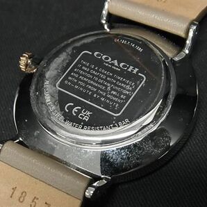 1円 ■稼働品■美品■ COACH コーチ 1857 ペリー SS クオーツ 3気圧防水 腕時計 ウォッチ レディース アイボリー系 CC2179の画像5