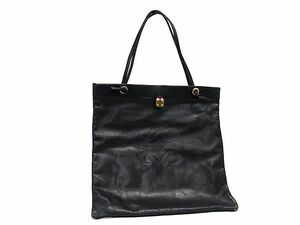 1円 ■美品■ LOEWE ロエベ アナグラム レザー トートバッグ ショルダーバッグ 肩掛け レディース ブラック系 BG7741