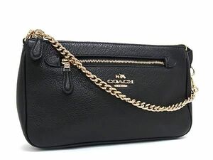 1円 ■極美品■ COACH コーチ 53078 レザー チェーン ワンハンドル ハンドバッグ ショルダー レディース ブラック系 BG8095