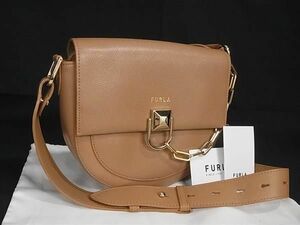 1円 ■美品■ FURLA フルラ ミスミミ レザー ショルダーバッグ クロスボディ 斜め掛け レディース ブラウン系 AV7161