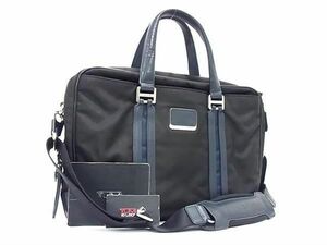 1円 TUMI トゥミ 22501DNY ナイロン×レザー クロスボディ 2WAY ショルダー ハンドバッグ ブリーフケース メンズ ブラック系 AV7105