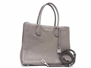 1円 MICHAEL KORS マイケルコース 30F6SM9T3L レザー 2WAY ハンドバッグ ショルダーバッグ クロスボディ レディース グレー系 CE0455