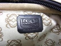 1円 ■美品■ LOEWE ロエベ アナグラム レザー クロスボディ ショルダーバッグ ポシェット 斜め掛けかばん ブラック系 AV7510_画像6