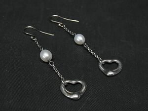 1円 TIFFANY＆Co ティファニー オープンハート 本真珠 淡水パール フレッシュウォーターパール 約5mm SV925 ピアス アクセサリー BF6197