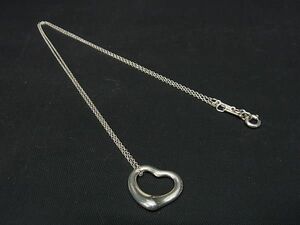 1円 TIFFANY＆Co ティファニー エルサペレッティ オープンハート SV925 ネックレス ペンダント アクセサリー シルバー系 AS6469