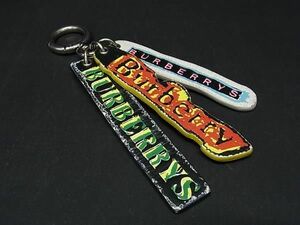 1円 BURBERRY バーバリー レザー キーホルダー キーリング バッグチャーム メンズ レディース マルチカラー BJ0854