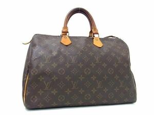 1円 LOUIS VUITTON ルイヴィトン M41524 モノグラム スピーディ35 ハンドバッグ ボストンバッグ レディース ブラウン系 AX3006