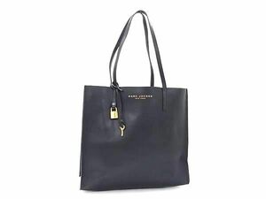 1円 ■美品■ MARC JACOBS マークジェイコブス レザー ハンドバッグ トートバッグ ショルダー 肩掛け レディース ブラック系 AV7273