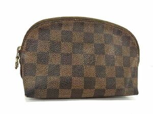 1円 ■美品■ LOUIS VUITTON ルイヴィトン N47516 ダミエ ポシェット コスメティック PM マルチケース ポーチ 小物入れ ブラウン系 AZ0330