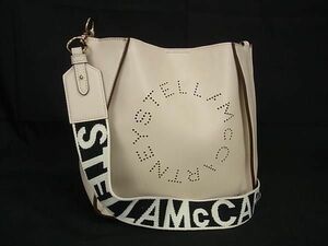 1円 STELLA McCARTNEY ステラ マッカートニー エコレザー パンチング クロスボディ ショルダーバッグ 斜め掛け アイボリー系 BJ0210