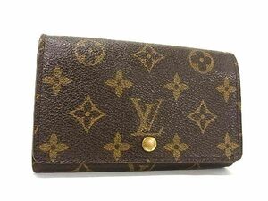 1円 LOUIS VUITTON ルイヴィトン M61730 モノグラム ポルトモネビエ トレゾール 二つ折り 財布 ウォレット ブラウン系 BF5985