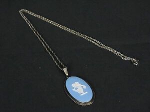 WEDGWOOD ウェッジウッド カメオ SV925 ネックレス ペンダント アクセサリー ブルー系×ホワイト系 DD1053