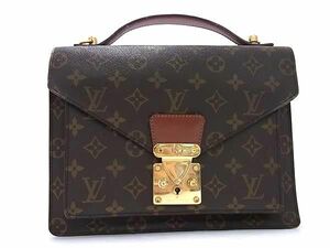 1円 LOUIS VUITTON ルイヴィトン M51187 モンソー26 モノグラム ハンドバッグ メンズ レディース ブラウン系 BF5746