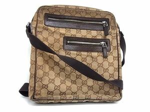 1円 GUCCI グッチ 12551 002122 GG柄 GGキャンバス クロスボディ ショルダーバッグ 斜め掛け 肩掛け レディース ベージュ系 AV6543