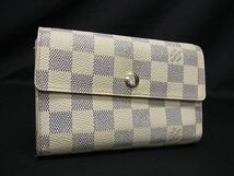 1円 LOUIS VUITTON ヴィトン N63068 ダミエアズール ポルトフォイユ アレクサンドラ 三つ折り 財布 ウォレット アイボリー系 BF6069_画像1