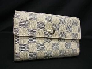 1円 LOUIS VUITTON ヴィトン N63068 ダミエアズール ポルトフォイユ アレクサンドラ 三つ折り 財布 ウォレット アイボリー系 BF6069