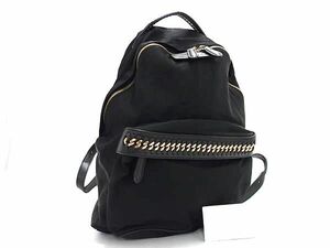 1円 ■美品■ STELLA McCARTNEY ステラ マッカートニー ファラベラ ナイロン リュックサック バックパック デイパック ブラック系 AV7534