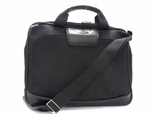 1円 ■美品■ Samsonite サムソナイト ナイロンキャンバス 2WAY ビジネスバッグ ショルダー ブリーフケース メンズ ブラック系 AV7532