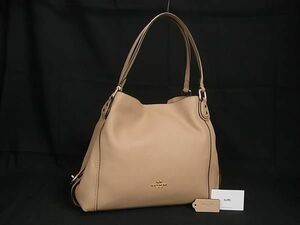 1円 ■美品■ COACH コーチ 57125 レザー ハンドバッグ トート ショルダー 肩掛け レディース ピンクベージュ系 AV7178