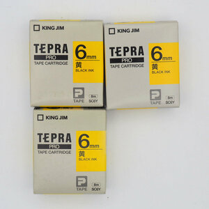 3個セット KING JIM キングジム テプラプロ テープカートリッジ 黄色 6mm