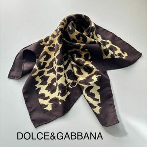 DOLCE&GABBANA ドルチェ&ガッバーナ　シルクスカーフ　ヒョウ柄　　絹　SILK