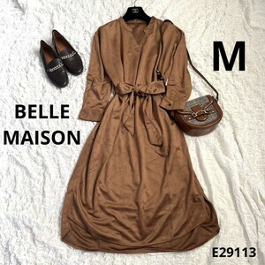 新品　BELLE MAISON ベルメゾン　とろみシャツワンピース　ブラウン　M