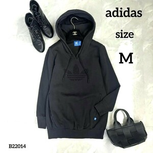 adidas　レディース　ラインストーンパーカー　ブラック　ビックロゴ　Mサイズ