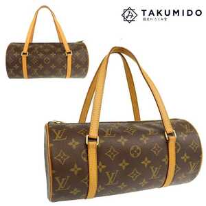 ルイヴィトン LOUIS VUITTON ハンドバッグ パピヨン26 M51386 モノグラム ライン ブラウン レザー 中古AB 275791