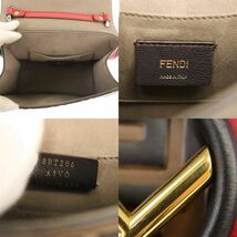 フェンディ FENDI チェーンショルダーバッグ キャナイエフ 8BT286 レッド レザー 中古A 275950_画像8